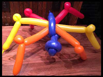 Balloon animal artist Daisy Doodle twisted a cool rainbow spider at party in Bronx nyc