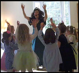 Daisy Doodle leads kids at princess dance birthday party Bronx nyc 