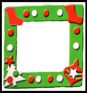 Children decorate picture frames as holiday party craft project in Brooklyn ny