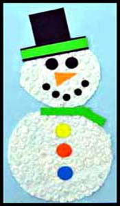 Snowman craft project is fun kids holiday entertainment